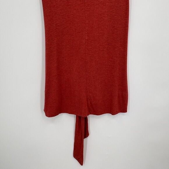 Anthropologie Vanessa Virginia Dayla Tie-Front Tunic Size XS Orange Red Rust - Picture 7 of 10